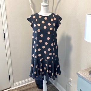 Loft Dress grey with pink dots